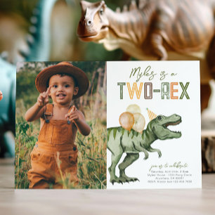 Photo Invitation Anniversaire Dinosaure Deux Rex
