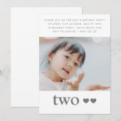 Photo Invitation Coeur fête anniversaire (Devant / Derrière)