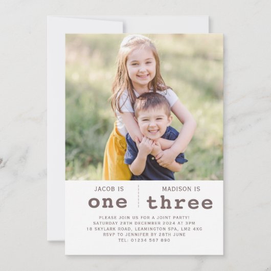 Photo Invitation d'anniversaire conjointe (Devant)