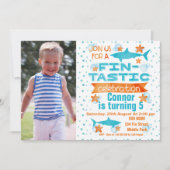 Photo Invitation d'anniversaire de requin fin plas (Devant)