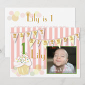 Photo Invitation d'Anniversaire - Fille (Devant / Derrière)