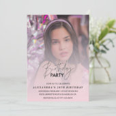 Photo Invitation de 20e anniversaire Pink Shadow G (Debout devant)