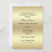 Photo Invitation de fête d'anniversaire 80th Brown (Dos)