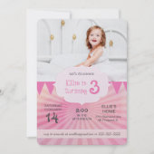 Photo Invitation de fête d'anniversaire | rose car (Devant)