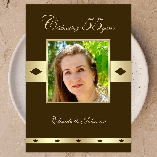 Photo Invitation de fête du 55e anniversaire Brown