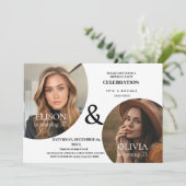 Photo Invitation Double Moderne Invitation Anniver (Debout devant)