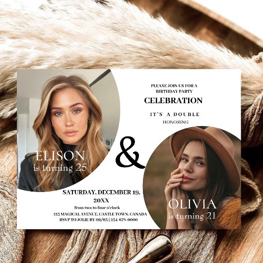 Photo Invitation Double Moderne Invitation Anniver