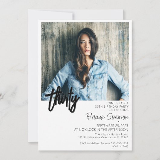 Photo Invitation du 30e anniversaire (Devant)
