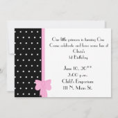 Photo Invitation fête d'anniversaire rose (Dos)