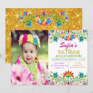 PHOTO - Invitation pailletée pour 1er anniversaire