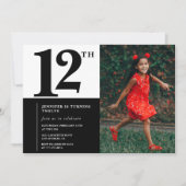 Photo Invitations à 12e anniversaire Elegant Chic (Devant)
