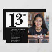 Photo Invitations à 13e anniversaire Elegant Chic (Devant / Derrière)