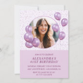 Photo invitations à 41e anniversaire Ballons viole (Devant)