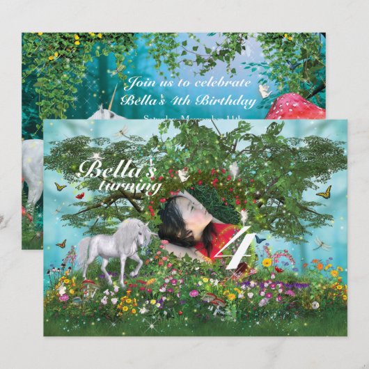 Photo Invitations à la fête d'anniversaire de Unic (Devant / Derrière)