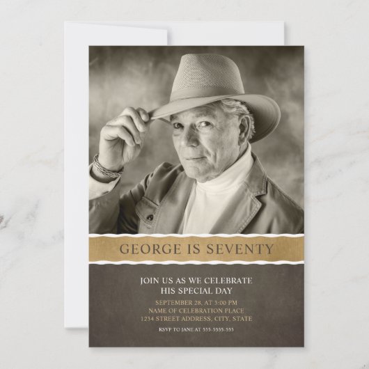 Photo Invitations d'anniversaire de la 70e fête (Devant)