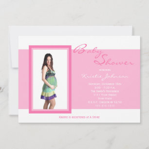 Photo Invitations de douche bébé Photo sur rose