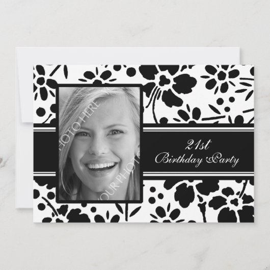 Photo Invitations de fête d'anniversaire 21st (Devant)