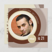 PHOTO INVITATIONS DE L'ANNIVERSAIRE :: circulaire  (Devant / Derrière)