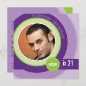 PHOTO INVITATIONS DE L'ANNIVERSAIRE :: circulaire  (Devant / Derrière)