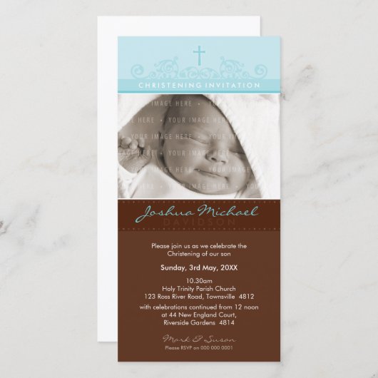 PHOTO INVITATIONS DE NOËL :: élégant 1 (Devant / Derrière)