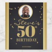 Photo Jalon Anniversaire Vin Étiquette (Étiquettes simples)