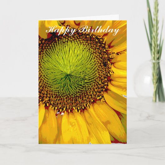 PHOTO JAUNE DE SUNFLOWER FLORAL HEUREUSE CARTE D'A (Devant)
