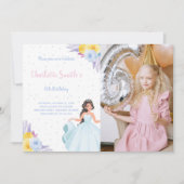Photo Jaune Floral Princess Invitations d'annivers (Devant)