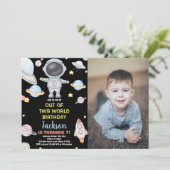 Photo Jaune Noir Espace Extérieur Invitation Anniv (Debout devant)