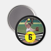 Photo & Jersey Numéro Fastpitch Softball Magnet (Recto/Verso)