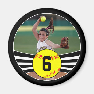 Photo & Jersey Numéro Fastpitch Softball Magnet