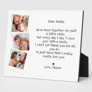 Photo Joli poème pour papa bébé et plaque de table avec