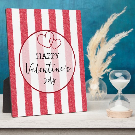 Photo Joyeuse plaque de Saint-Valentin à rayures en form (Côté)