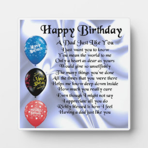 Photo Joyeux anniversaire Papa Poem Plaque