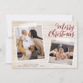 Photo Joyeux Noël Deux photos Carte de vacances (Devant)