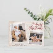 Photo Joyeux Noël Deux photos Carte de vacances (Debout devant)