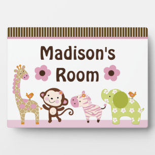 Photo Jungle Jill Girl Animals Plaque