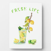 Photo Jus de citron Boisson fraîche Lemonade Plaque d'ét (Devant)