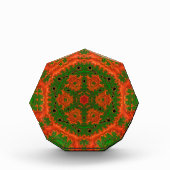 Photo Kaleidoscope orange et vert Bloc octogonal (Devant)