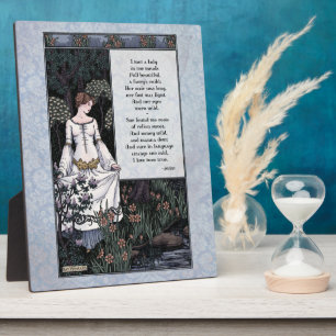 Photo Keats "La Belle Dame" Plaque d'art victorienne 8x1