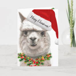 PHOTO-kerstKaart Alpaca Smile personaliseren Feestdagen Kaart