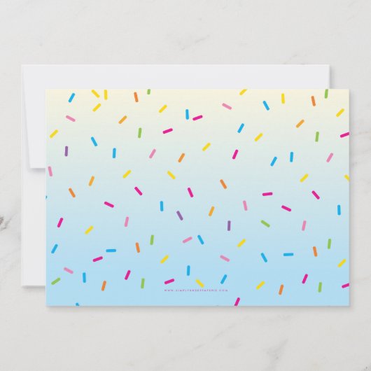 PHOTO KIDS PARTY INVITATION rétro crème glacée côn (Dos)