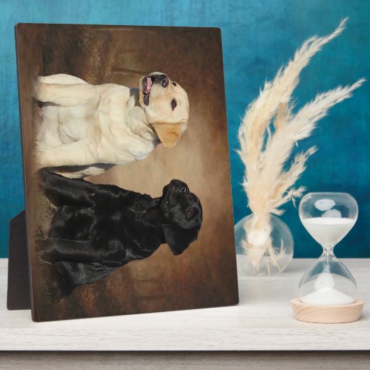 Photo Labrador Récupérer Plaque avec de l'Easel (Côté)