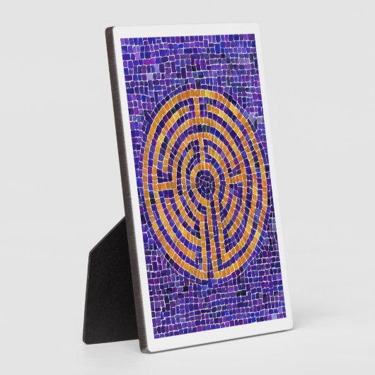 Photo LABYRINTH MOSAIC 5x7 Plaque avec Easel - Blanc (Côté)