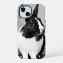 Photo lapin noir et blanc Personnalisable