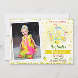 Photo Lemonade invitation Citrus anniversaire Lemo