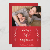 Photo Les premières cartes de Noël du bébé (Devant / Derrière)