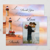 Photo Lighthouse Beach Carte de remerciements de m (Devant / Derrière)
