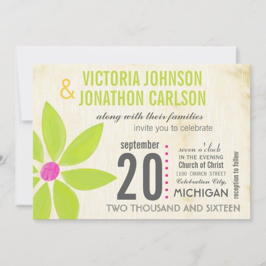 Photo Lime Stylisé Daisy Wedding Invitations (Devant)