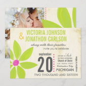 Photo Lime Stylisé Daisy Wedding Invitations (Devant / Derrière)