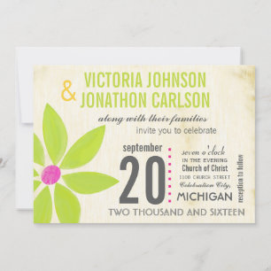 Photo Lime Stylisé Daisy Wedding Invitations